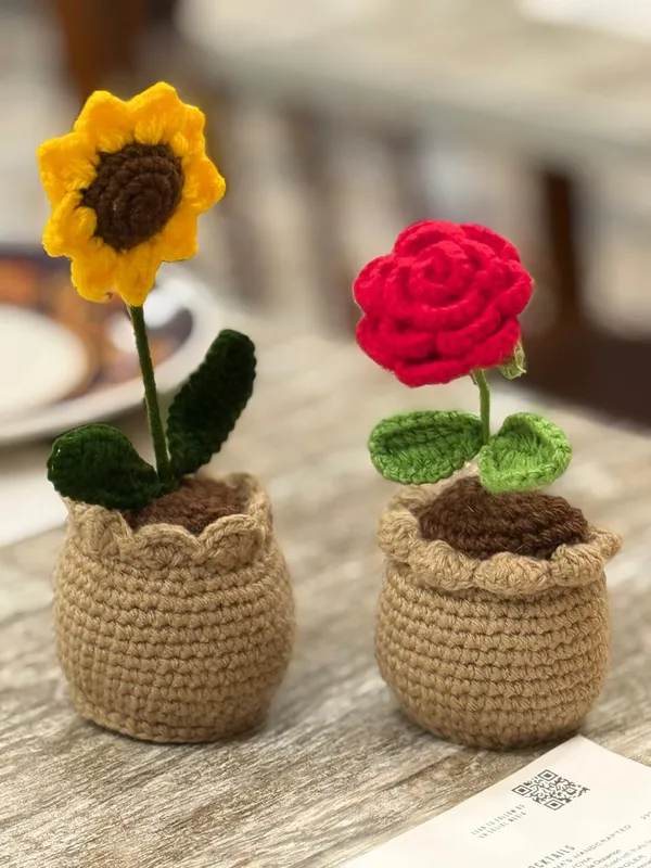 Red_And_Yellow_Handcrafted_Crochet_Potted_Flower_Set_Of_2