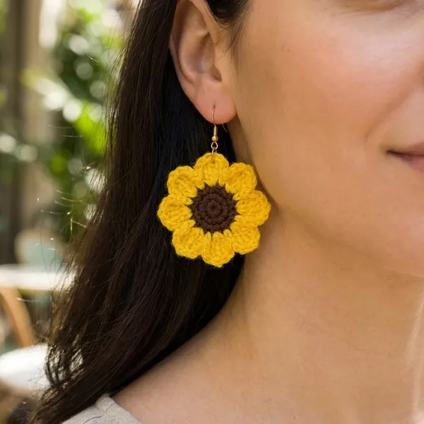 Yellow_Handmade_Crochet_Sunflower_Earrings_Pack_Of_2
