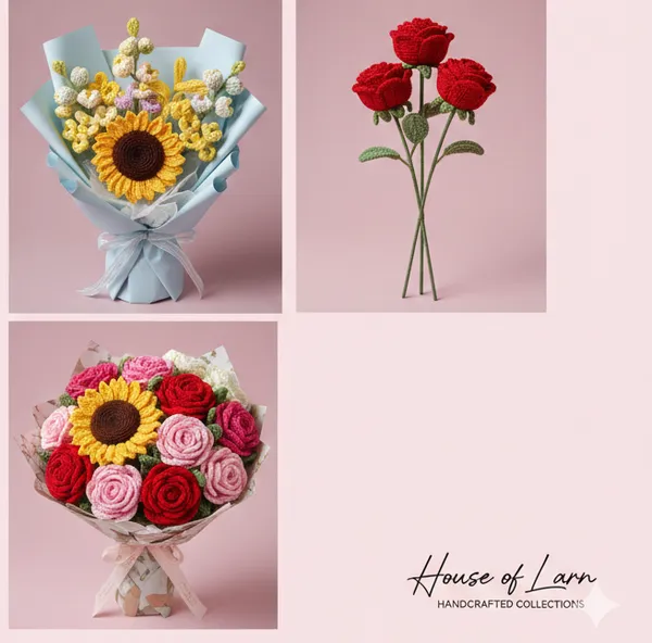 Multicolor_Handcrafted_Crochet_Flower_Bouquet_Collection_Pack_Of_3