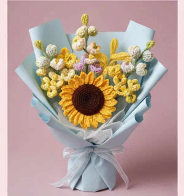 Yellow_Handcrafted_Crochet_Flower_Bouquet_Collection