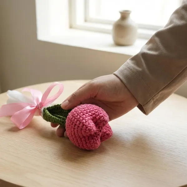 Red_Handmade_Crochet_Tulip_Flower_With_Gift_Wrapping