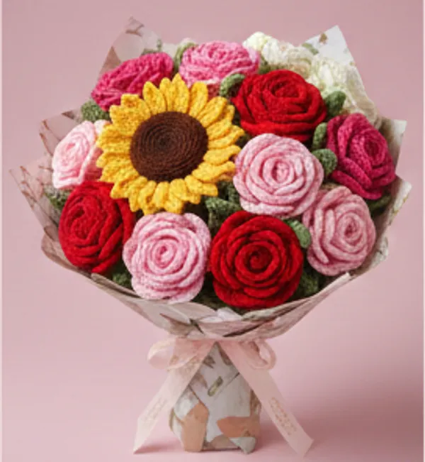 Multicolor_Handcrafted_Crochet_Flower_Bouquet_Collection