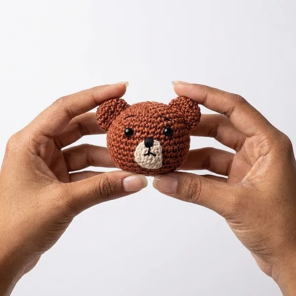 Brown_Handcrafted_Crochet_Bear_Head_Keychain