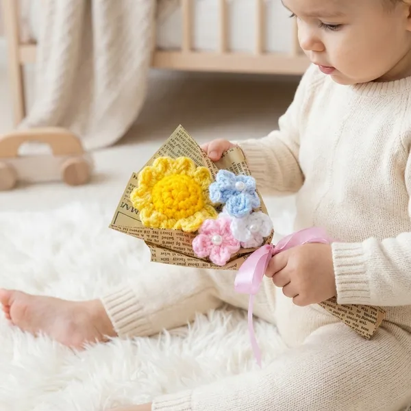 Yellow_Handcrafted_Mini_Flower_Bouquet_With_And_Pastel_Blooms