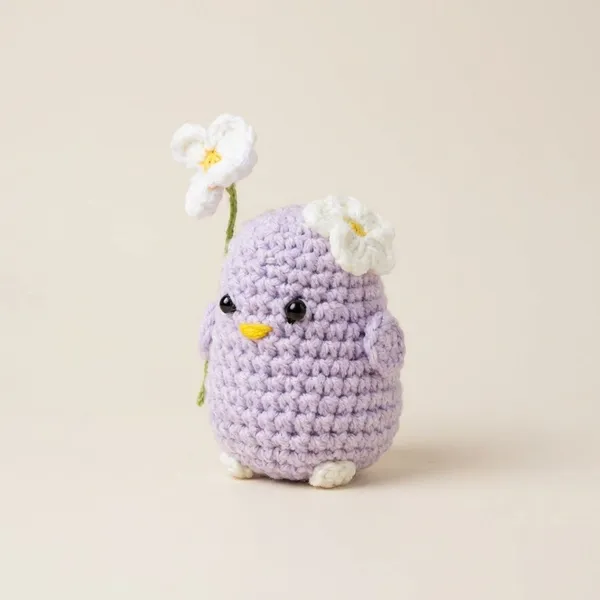 White_Handmade_Crochet_Owl_With_Flower_Decoration