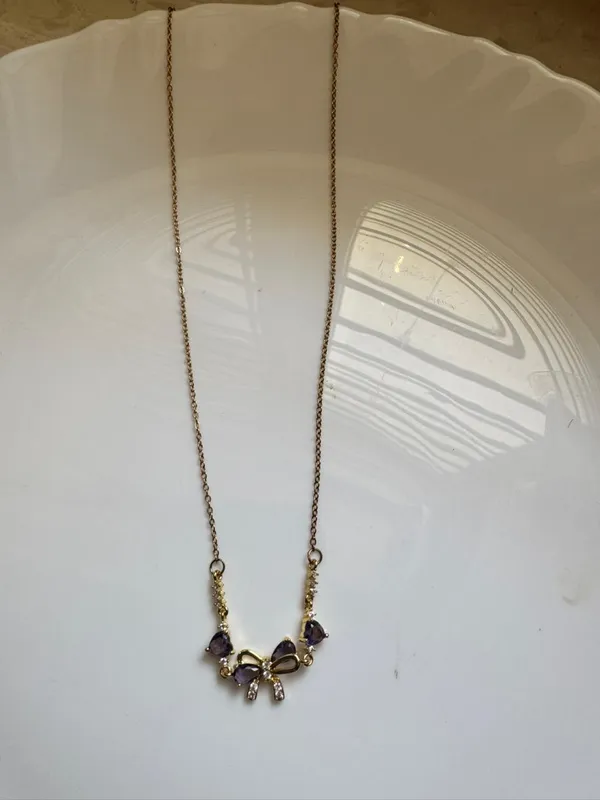 Chamki_Lavender_Bow_Necklace