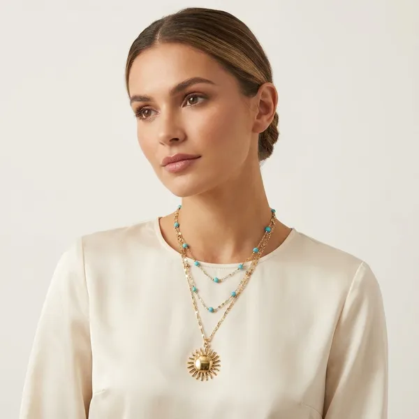Turquoise_Sunlayer_Charms_Necklace