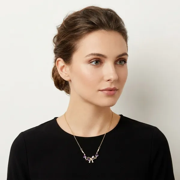 Chamki_Lavender_Bow_Necklace