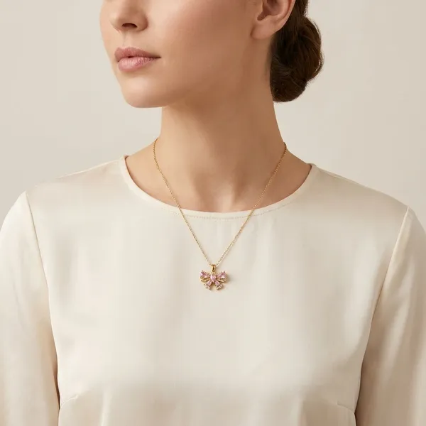 Chamki_Pink_Bow_Necklace