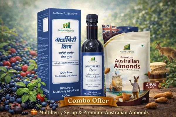 Make_And_Growth_Combo_2_-_Make_&_Grow_Multiberry_Syrup_-_100%_Pure_Multiberry_Goodness_(500Ml)_And_Make_&_Growth_Premium_Australian_Almonds_440G_Pack
