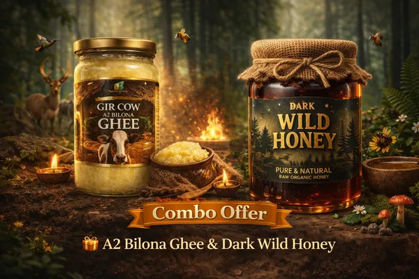 Make_And_Growth_Combo_4_-_Pure_&_Natural_Gir_Cow_A2_Bilona_Ghee_-_1Kg_Jar_And_Dark_Wild_Honey_-_Pure_&_Natural_Raw_Organic_Honey