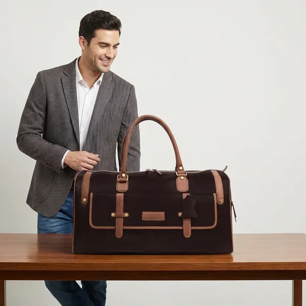 Maroon_Leather_Travel_Bag_For_Men_And_Women