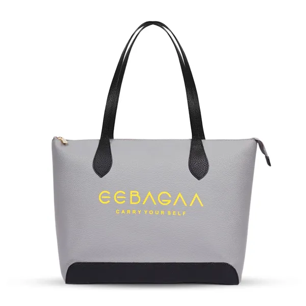 Grey_Pu_Tote_Handbag_For_Women
