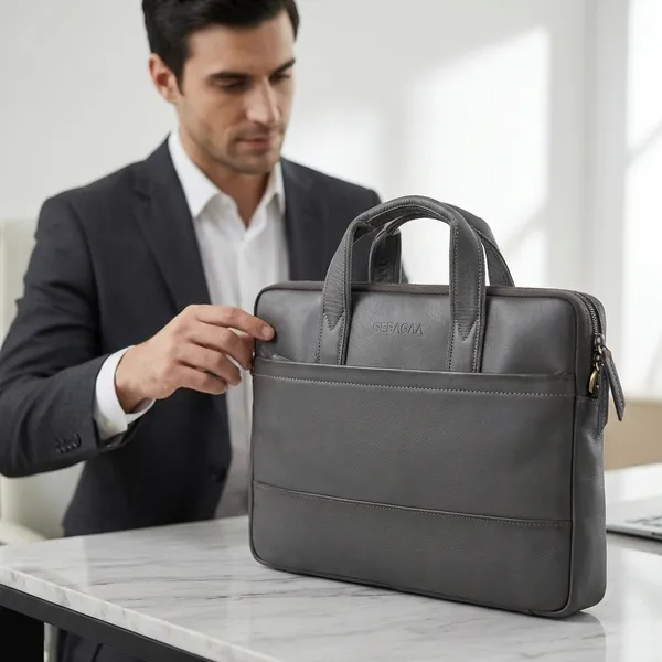 Grey_Leather_Laptop_Bag_For_Men_And_Women