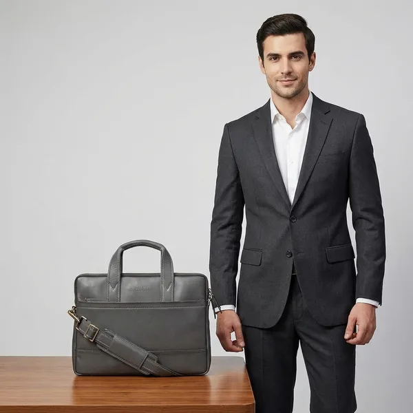Grey_Leather_Laptop_Bag_For_Men_And_Women