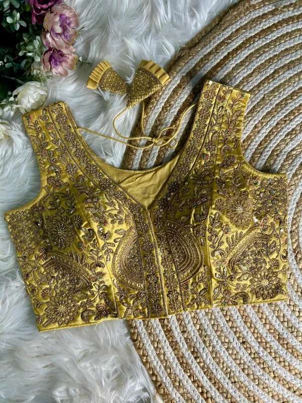Gold_Italian_Silk_Blouse_For_Women