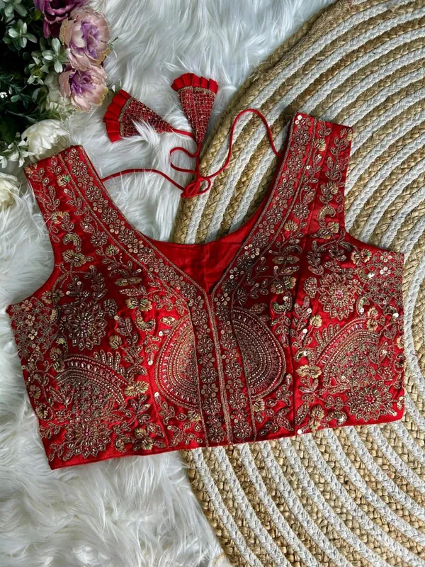 Red_Italian_Silk_Blouse_For_Women