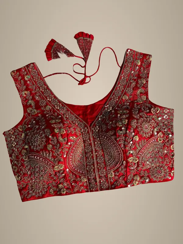 Red_Italian_Silk_Blouse_For_Women