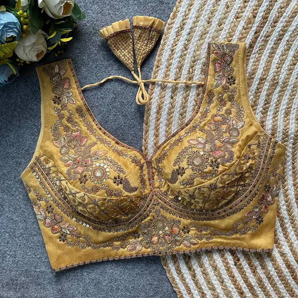 Gold_Italian_Silk_Blouse_For_Women