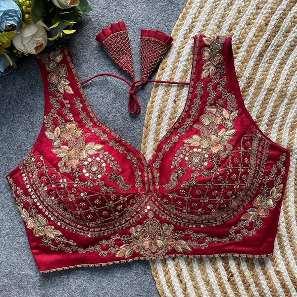 Maroon_Italian_Silk_Blouse_For_Women