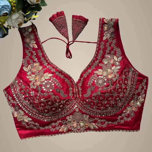 Maroon_Italian_Silk_Blouse_For_Women