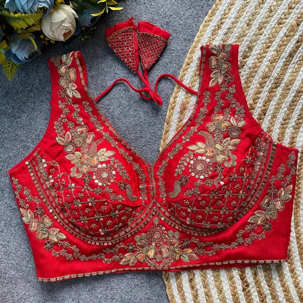 Red_Italian_Silk_Blouse_For_Women