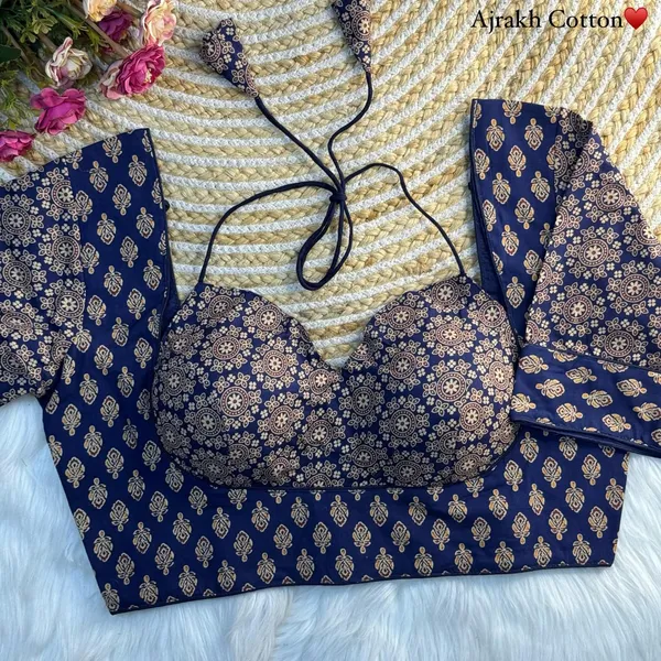 Navy_Blue_Cotton_Blouse_For_Women
