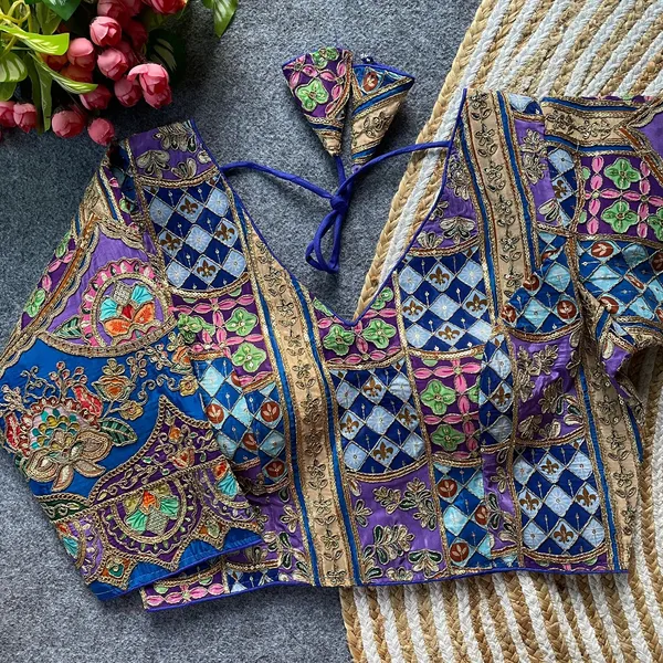 Blue_Natural_Crepe_Blouse_For_Women