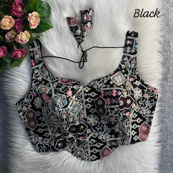 CORSET_STYLE_MULTI_CODDLING_SEQUENCE_WORK_BLOUSE-BLACK
