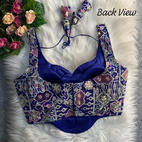 CORSET_STYLE_MULTI_CODDLING_SEQUENCE_WORK_BLOUSE-BLUE