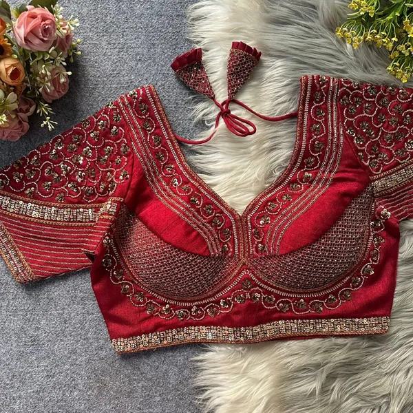 Maroon_Italian_Silk_Blouse_For_Women