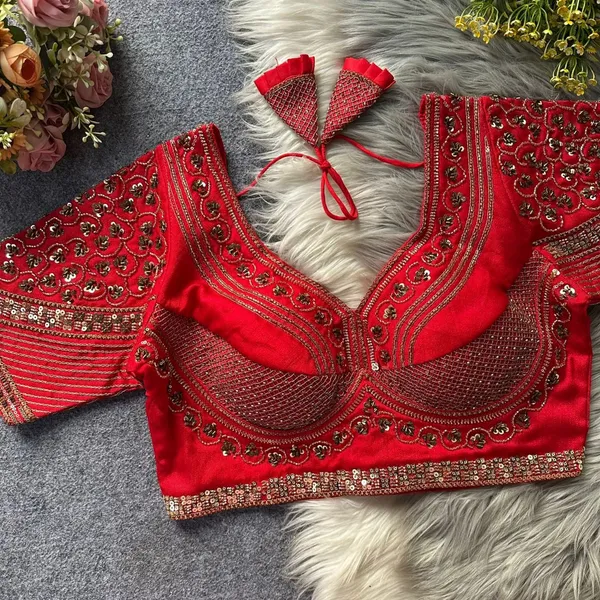 Red_Italian_Silk_Blouse_For_Women
