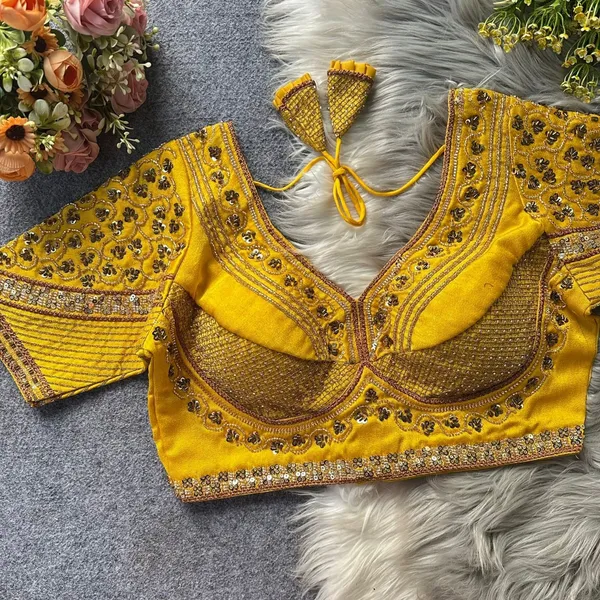 Yellow_Italian_Silk_Blouse_For_Women