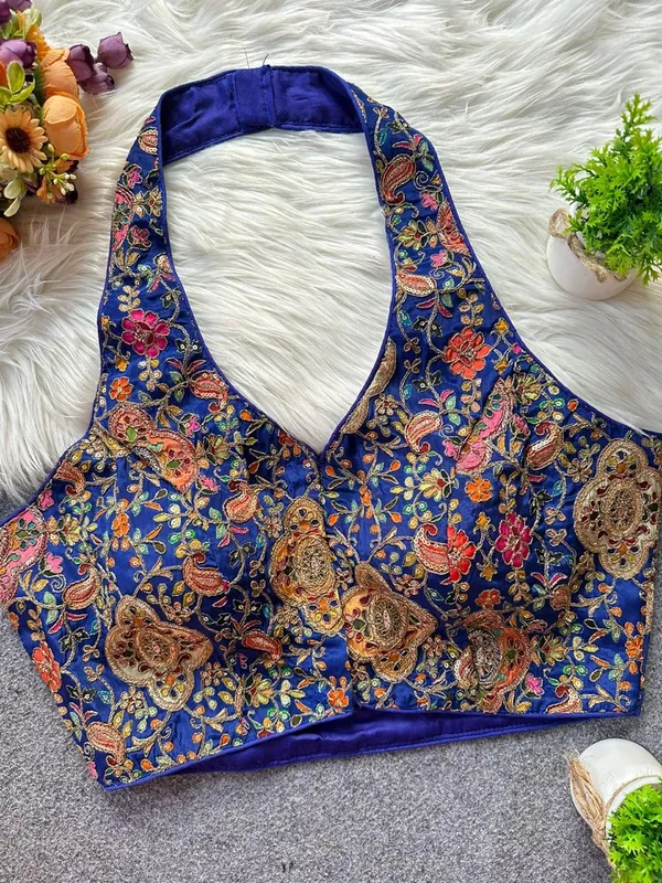 Blue_Natural_Crepe_Blouse_For_Women