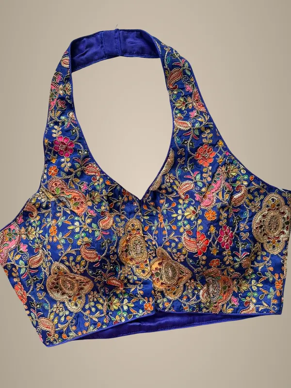Blue_Natural_Crepe_Blouse_For_Women