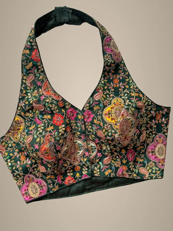 Dark_Green_Natural_Crepe_Blouse_For_Women