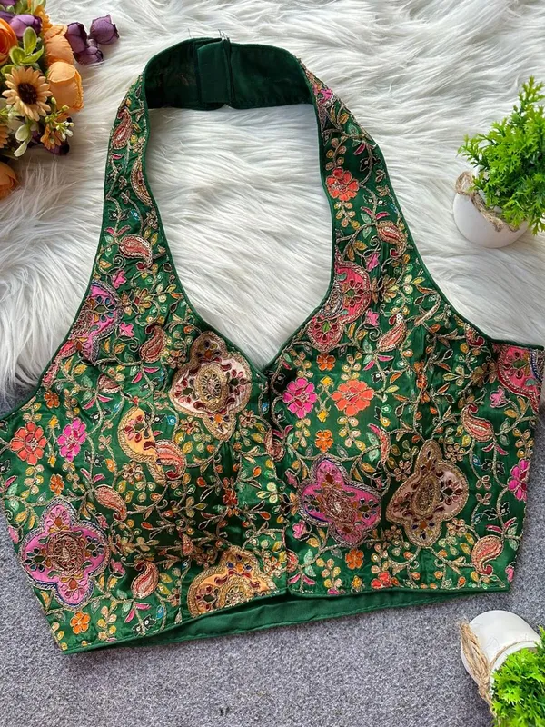 Green_Natural_Crepe_Blouse_For_Women