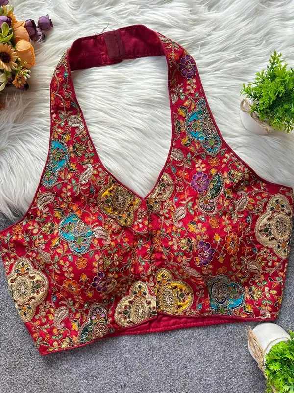 Pink_Natural_Crepe_Blouse_For_Women