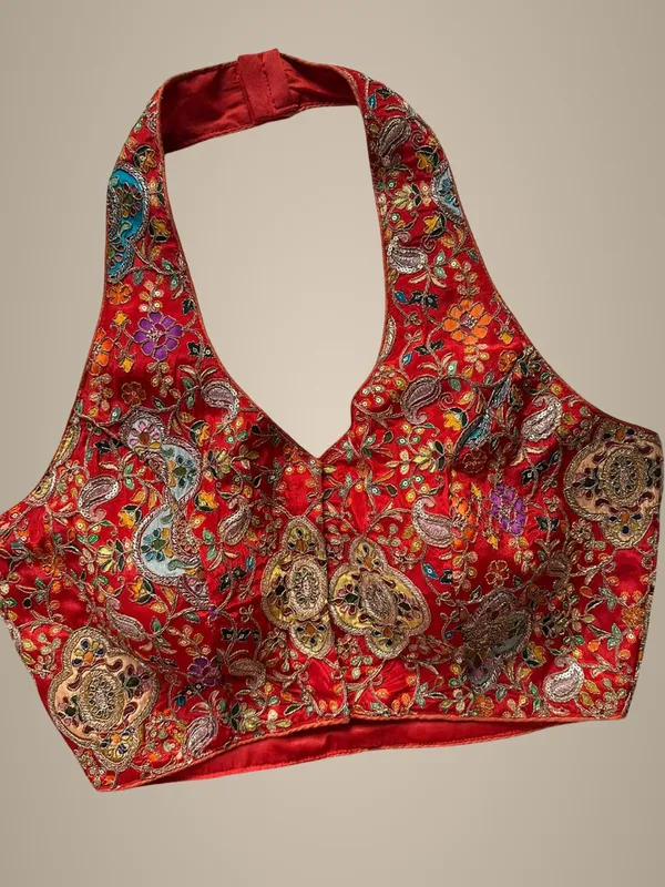 Red_Natural_Crepe_Blouse_For_Women