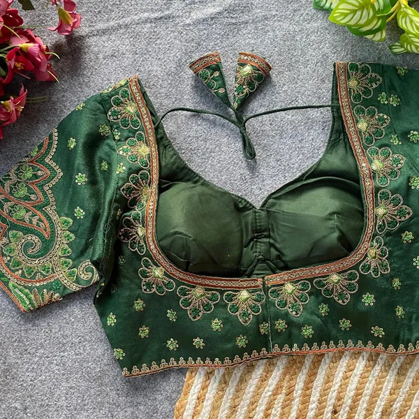 Green_Natural_Crepe_Blouse_For_Women