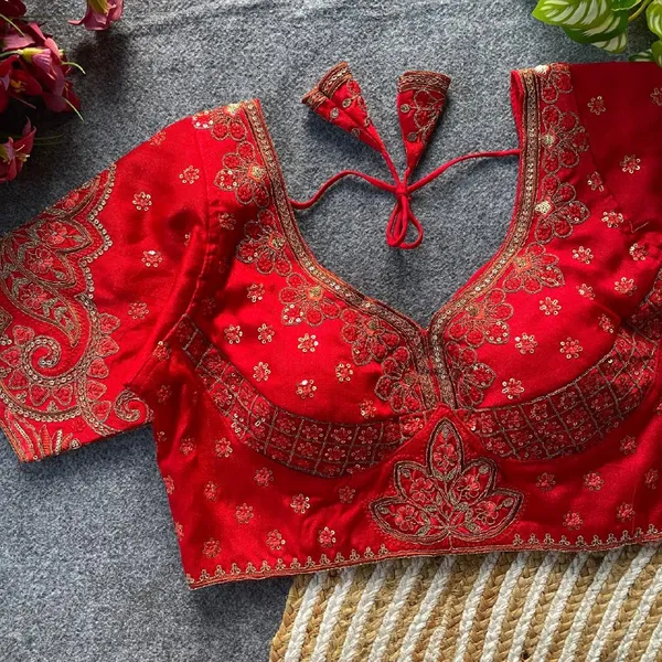 Red_Natural_Crepe_Blouse_For_Women
