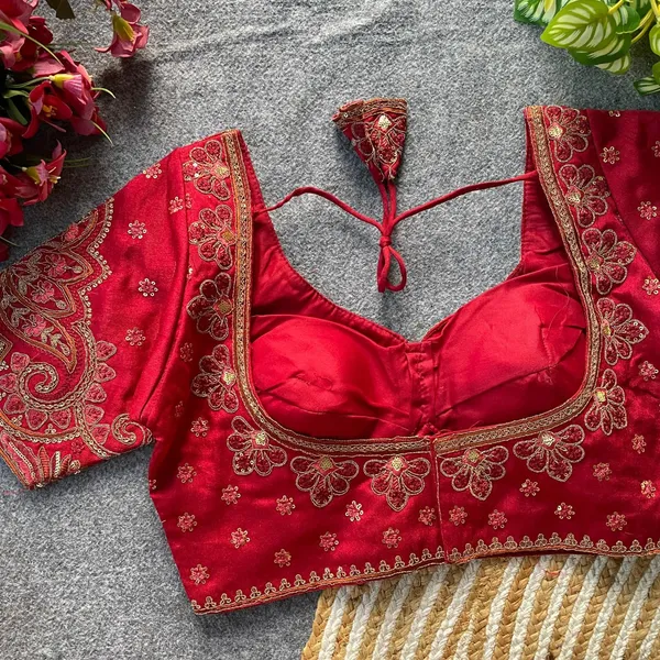Red_Natural_Crepe_Blouse_For_Women