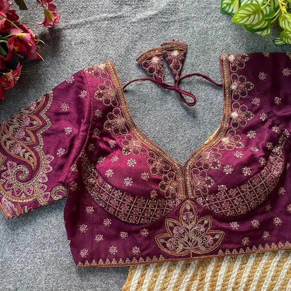 Wine_Natural_Crepe_Blouse_For_Women