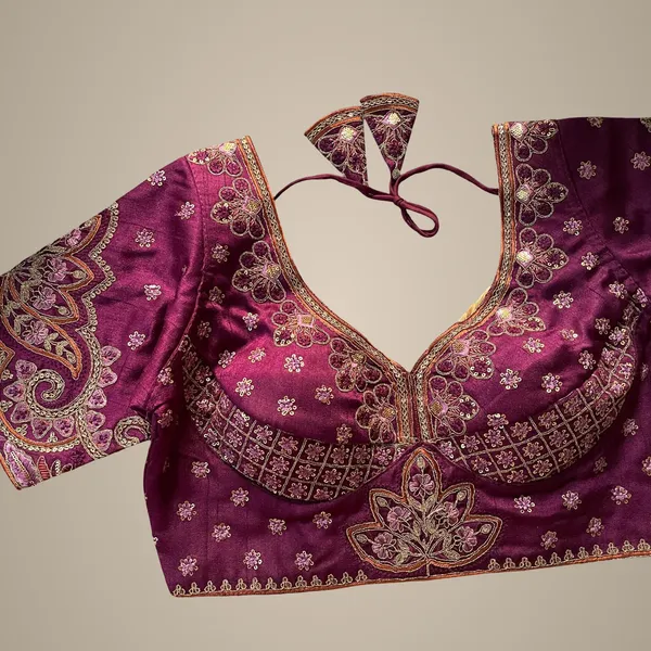 Wine_Natural_Crepe_Blouse_For_Women
