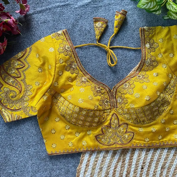 Yellow_Natural_Crepe_Blouse_For_Women
