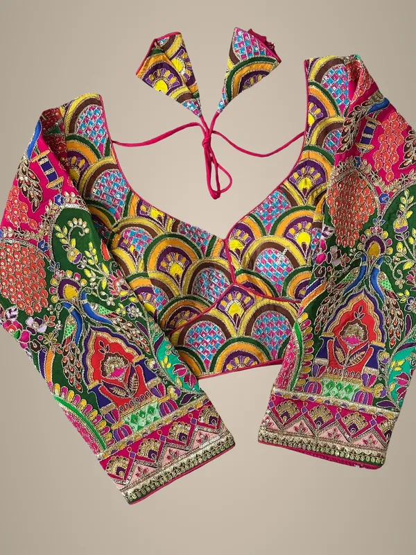 Green_Natural_Crepe_Blouse_For_Women