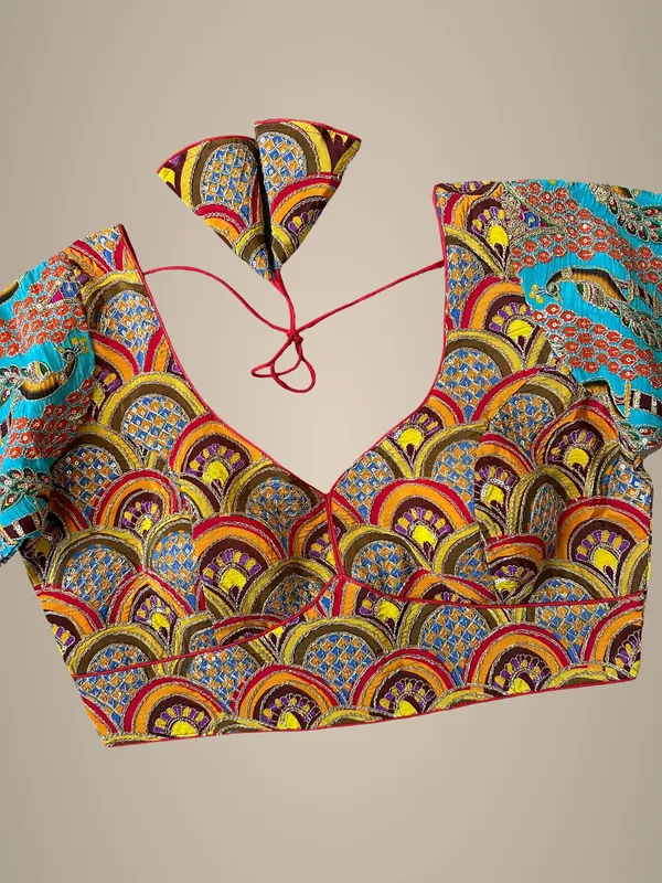 Teal_Natural_Crepe_Blouse_For_Women