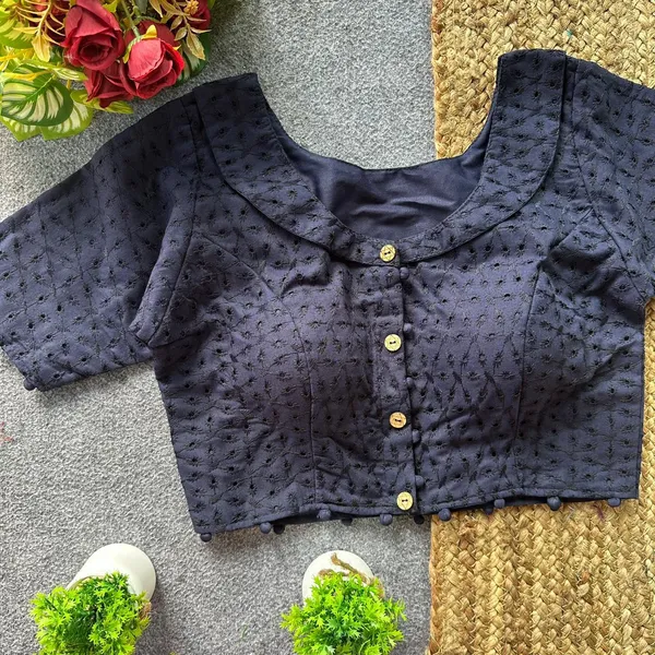 Pure_Cotton_Snowdrop_Collar_Boutique_Hakoba_Style_Blouse-NavyBlue