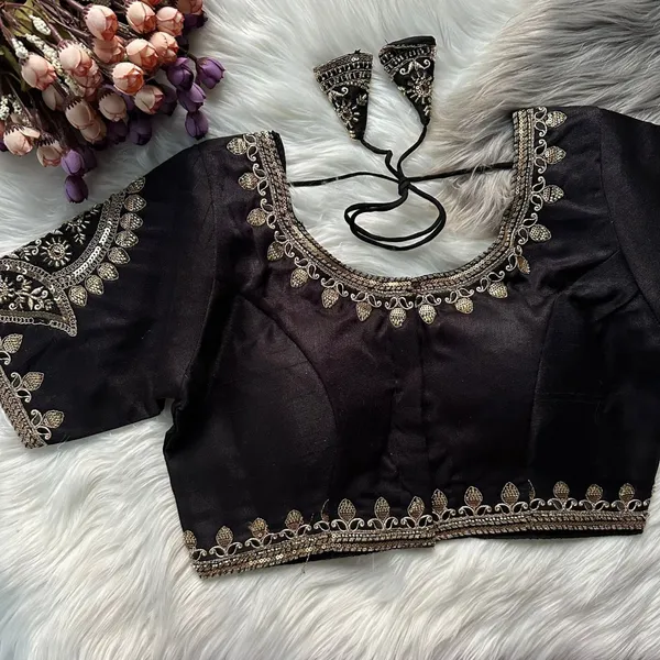 Black_Italian_Silk_Blouse_For_Women