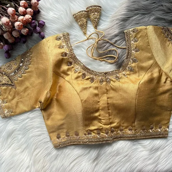 Gold_Italian_Silk_Blouse_For_Women
